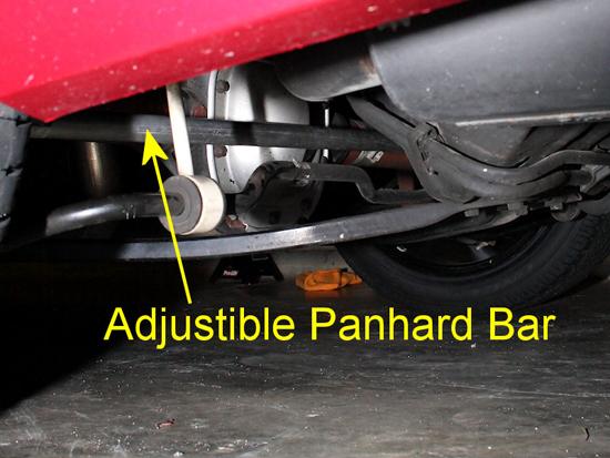 15. Finally, tighten down the jam nut on the other end of the panhard bar. This can be accomplished easily by spinning the nut with a 1-1/8 inch or adjustable wrench. 16.