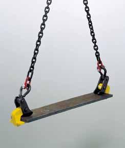 A pair of clamps is designed for use on a 2 legged sling for plate lengths up to 1500mm.