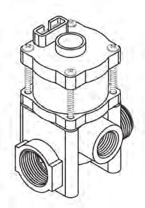 3012 Solenoid Valve 3/4 NPT female inlet and 3/4 NPT male bypass outlet with 1/2 NPT female outlet,.272 Dia. Orifice, 1.48 CV Rating, 3.1 GPM (11 LPM), 130 PSI (895 kpa), 2 Amps.