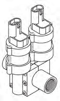 The 3/4 NPT pipe can be stainless, steel, aluminum, brass, PVC or PP. The valves have a 1/4 NPT outlet.