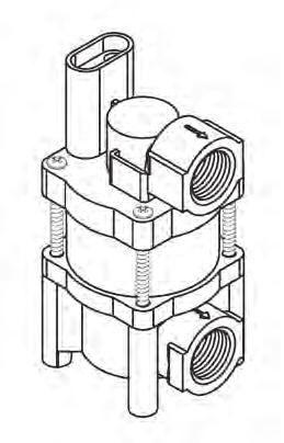 outlets. The valve housing is made of glass filled nylon and the wetted metal parts of 430 stainless steel. Viton seals and O rings are standard.