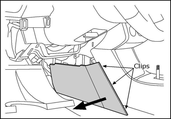 11. INTERIOR PREPARATION Fig. 4 4. Carefully pull the steering finisher away from the instrument panel.