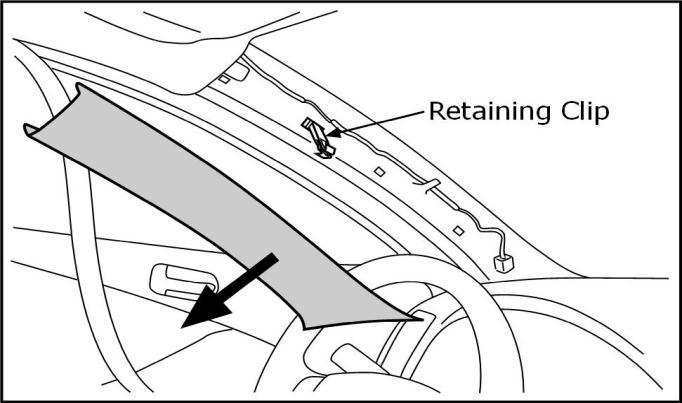 11. INTERIOR PREPARATION 7. Remove the footwell trim along the door seal welt. Repeat for passenger side. 8. Carefully pull back the driver side door seal welt to access the A-Pillar trim panel. Fig.