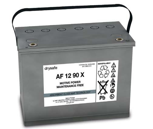 > VRLA (valve regulated battery technology) battery, AGM technology > Maintenance-free (no topping up) > 300 cycles according to IEC 60254-1 Range AS with spiral wound technology The AS* range is