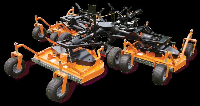Turf Batwing Mowers Tractor PTO Range: 30 80 hp Commercial Models Woods commercial Turf Batwing finish mowers are designed for outstanding cut quality and built for a long, durable life.