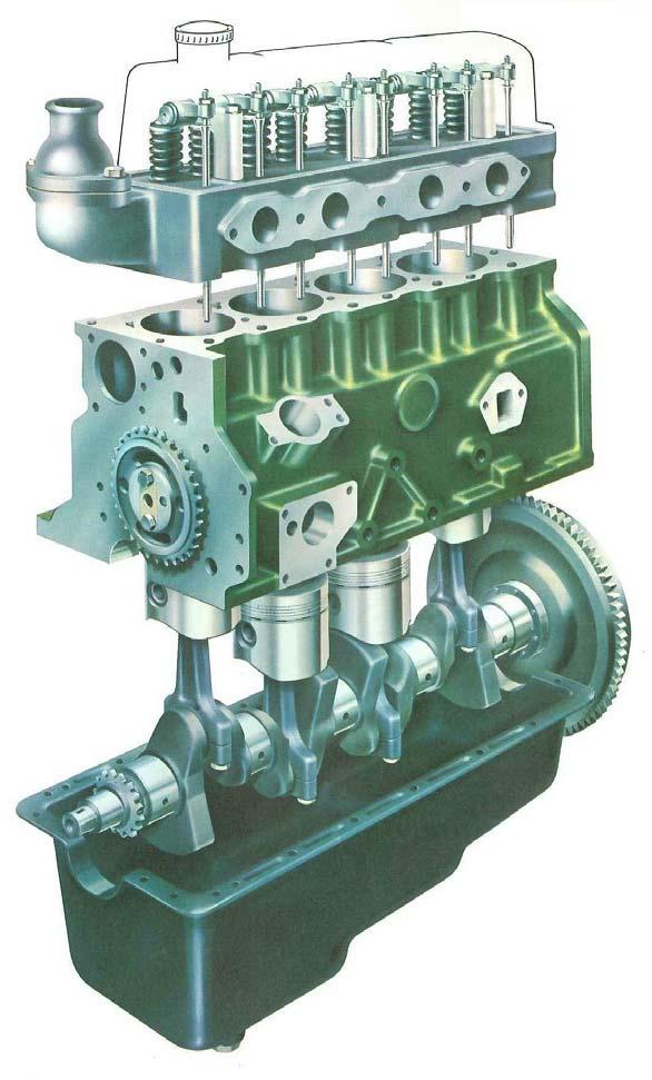 Exploded View of the Engine Cylinder Head Assembly Timing Shaft Rocker Box Cover Valve Gear