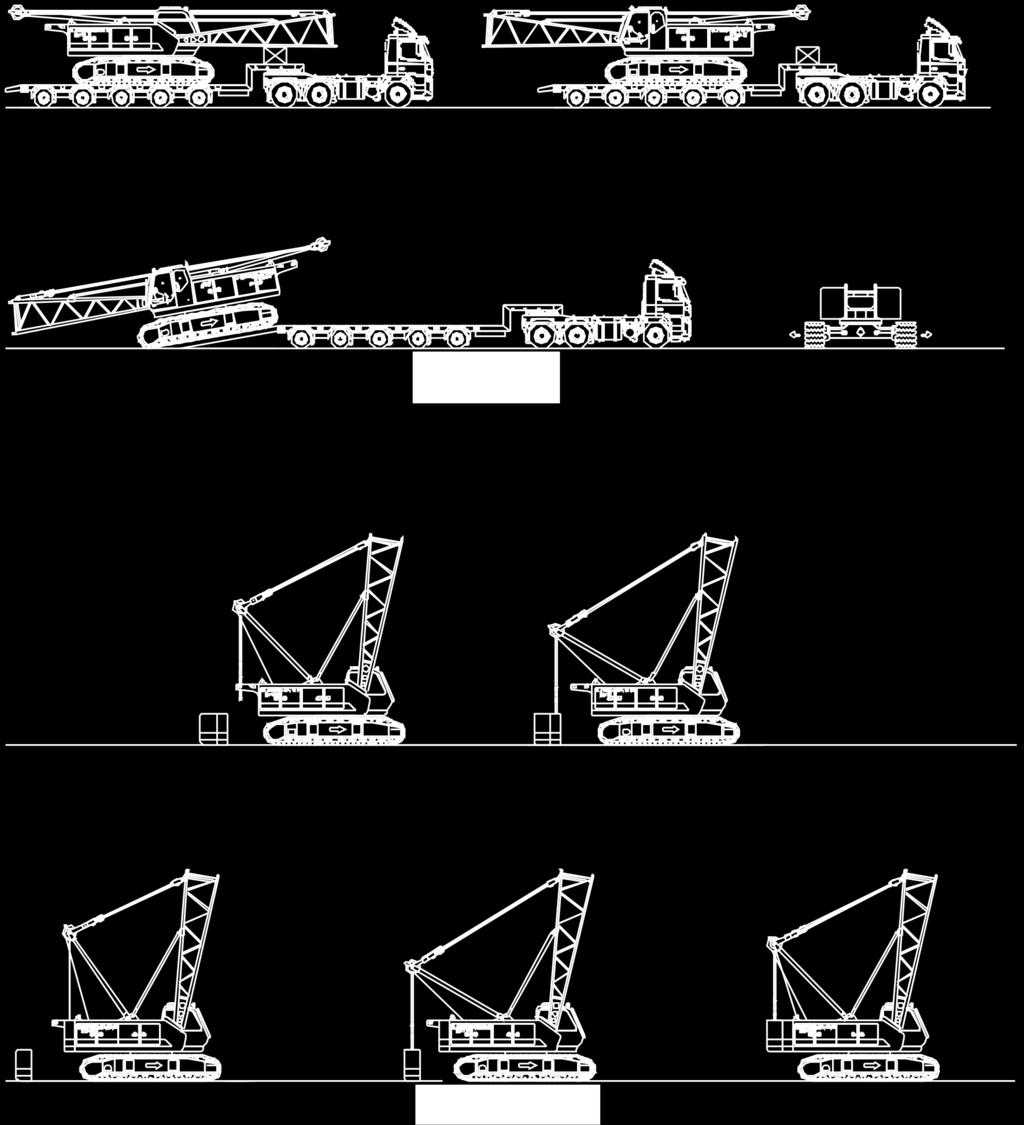 IV. Self-Assembly and Dismantling Functions (Taking the self-assembly process of the crane operation with fixed jib as an example) (SF boom) Assembling the boom and