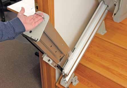 Handle makes Folding Rail easy to move up or down Limited space at the bottom of your staircase?