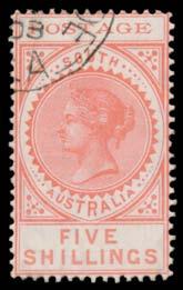 Prestige Philately - Auction No 168 Page: 20 SOUTH AUSTRALIA - The Long Stamps (continued) 330 V A B1 Ex Lot 330 1902-04 Thin 'POSTAGE' 3d 4d 6d 9d 1/-
