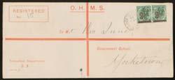 Prestige Philately - Auction No 168 Page: 49 SOUTH AUSTRALIA - Postal History (continued) 443 CL A Lot 443 1896 Education Department printed registered cover to 'YORKETOWN' (very fine