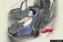 n When installing a child restraint system Follow the directions given in the child restraint system installation manual and fix the child restraint system securely in place.