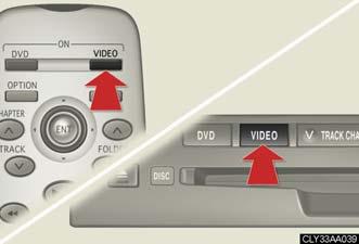 3-3. Using the rear audio system Using the video mode Press or to select the video mode.