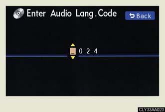 Audio language Subtitle language DVD language Angle mark Parental lock 3 Changing the audio language Select "Audio Language".