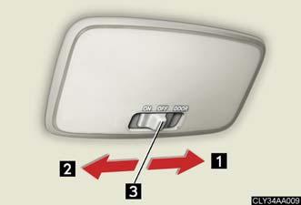3-4. Using the interior lights Interior lights Interior lights Door position ON ON OFF Front (models