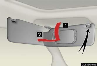 3-6. Other interior features Sun visors Forward position: Flip down.