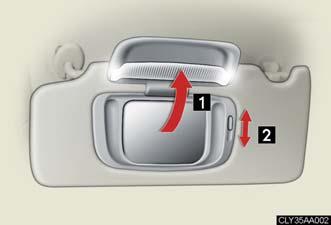 3-6. Other interior features Vanity mirror Open The light turns
