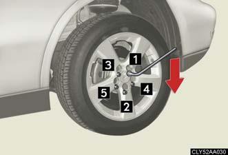 Tighten the wheel nuts until the tapered portion comes into loose contact with the