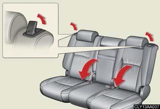 lock. When return the rear seatbacks to their original positions, unlock the seatbacks by