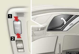 1-4. Opening and closing the windows and moon roof n Tilting up and down