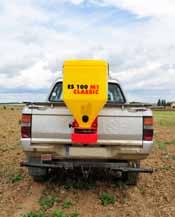 ..H 90 cm, W 52 cm, D 60 cm Seed tank...plastic tank with 105 l capacity Net weight....29 kg Power data...12 V / 25 A - Electric control box 3.