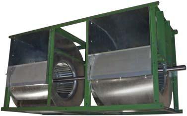 Welded angular steel blower frames with T bar supports under bearings when used in bottom horizontal discharge (HD) mounting position.