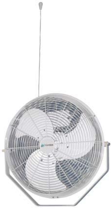 IR CIRCULTION & MNCOOLER PRODUCTS LF - HIGH VELOCITY CEILING OR WLL FN Suitable for wet locations. Ceiling or wall mount high velocity fan. 18 blade diameter.