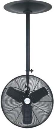 Commercial duty circulating fans (Knock Down). Painted aluminum blades. Standard OSH guard. Motors are thermally protected.