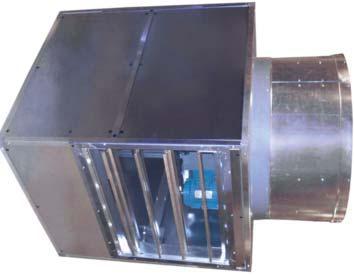 DUCT VENTILTION Sturdily constructed of galvanized steel with cast aluminum fan blades. Outlet duct with straightening vanes to attach air tube. TEFC motors are standard. djustable motor base.