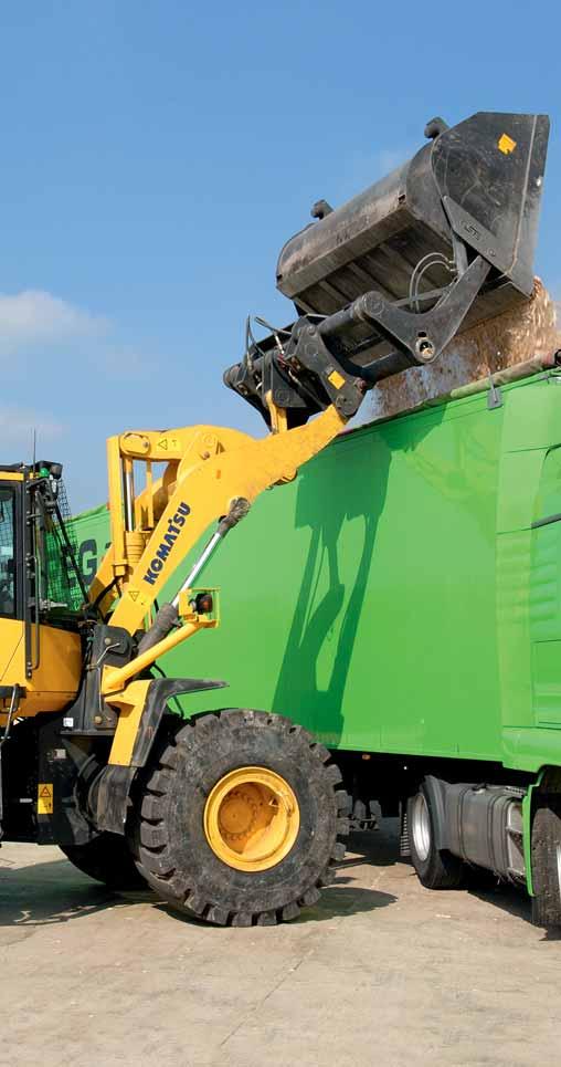 Tailored Solutions Working gear division Komatsu wheel loaders combined with a wide range of genuine Komatsu attachments provide the perfect solution for any industry sector.
