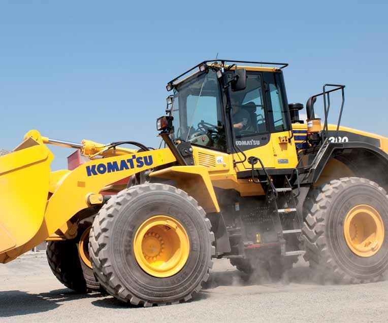Large-capacity torque converter with standard lock-up With its large-capacity torque converter, the completely redesigned Komatsu drive train offers optimum efficiency and an unparalleled