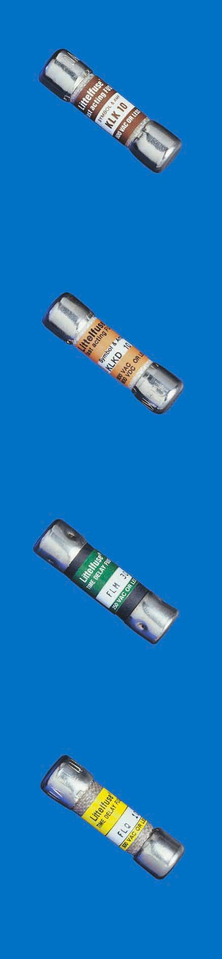 Midget Fuses Supplementary Overcurrent Protection KLK Fuses FAST-ACTING 0 VAC Fast-acting, high-interrupting capacity, current-limiting type fuse.