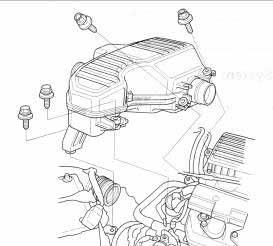 Fig. 3 Fig. 4 Fig. 5 3. Installation of AEM intake system. a. When installing the intake system, do not completely tighten the hose clamps or mounting hardware until instructed to do so. b.
