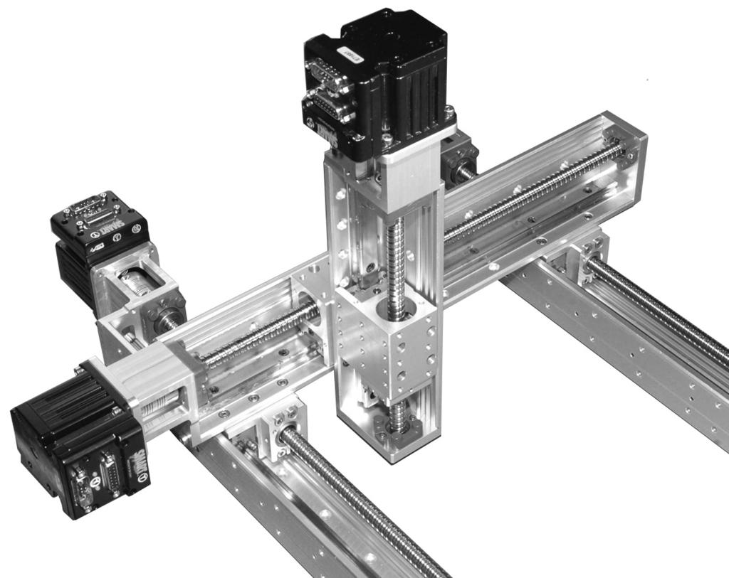 Mounting plates are also available for mounting a XL1 to an HLD actuator. L7 Series 3 Axis X-Y-Z The configuration shown in the picture to the right includes 4 L7 ball screw actuators.