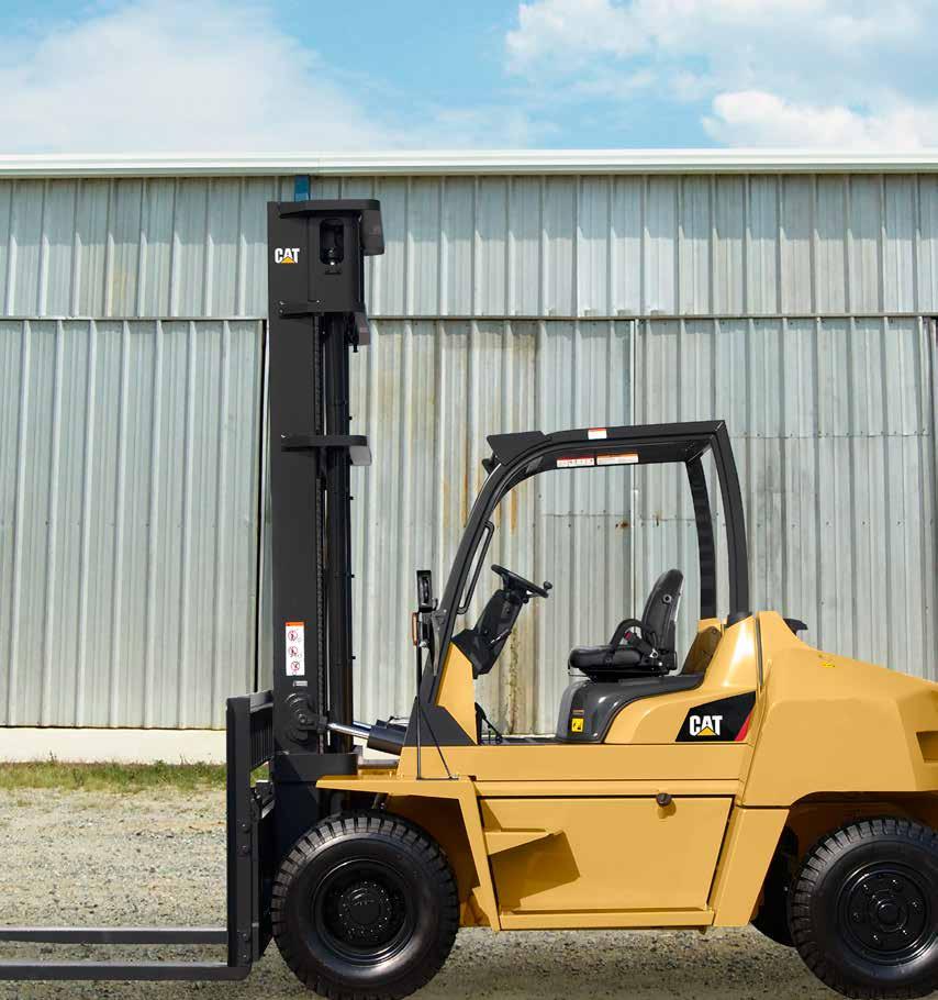 9 ADDED AWARENESS Dedicated to your security from the moment you get on the lift truck to the end of the shift, the DP70NM offers these standard features: Highly-visible orange seat belt Anti-slip