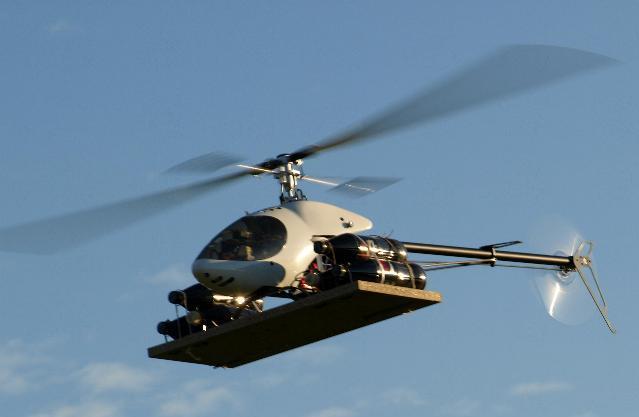 The heavy lift electric Minicopter Maxi Joker 3DD with a 9.