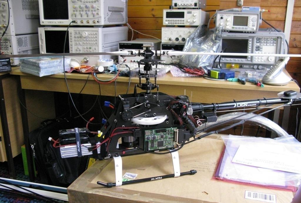 Prototype helicopter Flight Control Unit being tested on an electric helicopter The Flight Control Unit has been