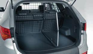 Its shape follows the interior contours of the Santa Fe, and the grid bars are arranged to provide optimal rear vision.