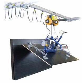 wall cranes (up to 1000 kg) for use when ceilings have