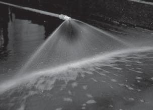 Flooding nozzles ZFL Series SPRAY CHARACTERISTICS: A wide, flat fan-shaped spray with low impact. The spray is deflected 75 away from the centerline of the pipe connection, as shown.