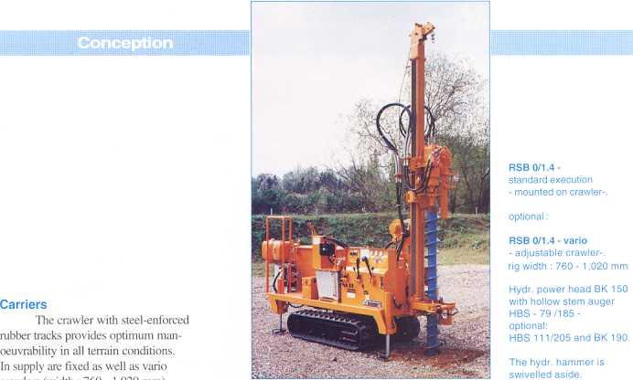power head BK 150 with hollow stern auger HBS - 79/185- optional: