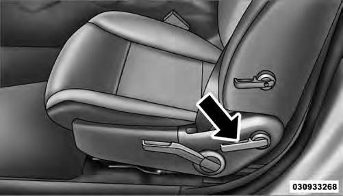 UNDERSTANDING THE FEATURES OF YOUR VEHICLE 137 3 Manual Seat Height Adjustment Lever Reclining Seats The recliner control is located on the side of the seat.