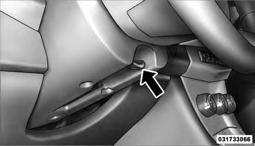located below the steering wheel at the end of the steering column. UNDERSTANDING THE FEATURES OF YOUR VEHICLE 157 outward or push it inward as desired.