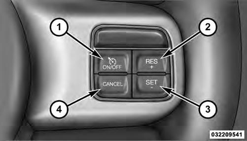 158 UNDERSTANDING THE FEATURES OF YOUR VEHICLE The Electronic Speed Control buttons are located on the right side of the steering wheel. the same time.
