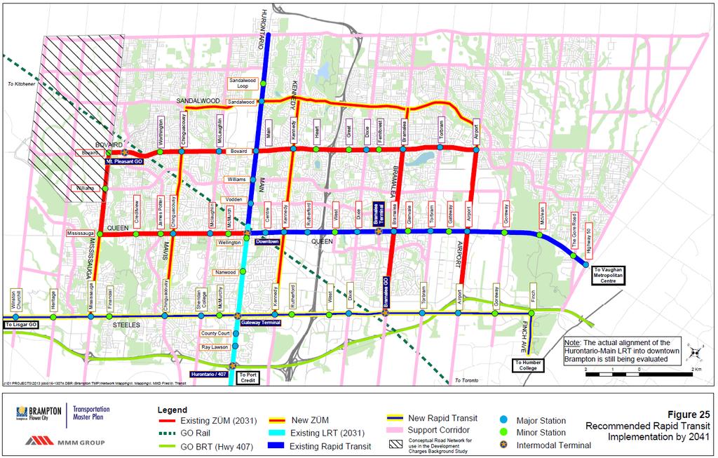 Brampton 2041 Recommended Rapid Transit Network Phasing 3 Source: