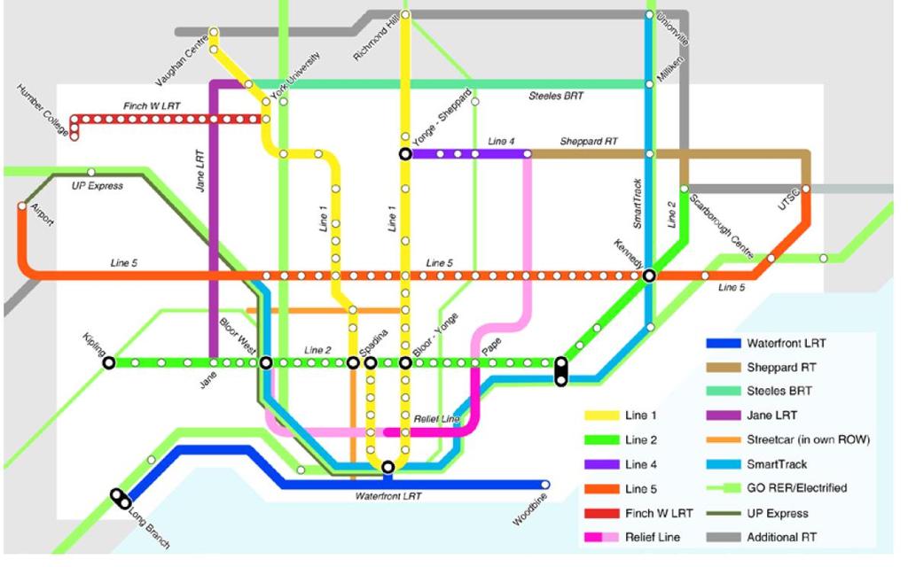 City of Toronto - Recommended Rapid Transit to be Built within Next 15 Years
