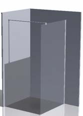 LUX SHOWERS Wall Wall LUX FIXED SHOWER SCREEN PANEL (WALL) Includes: Front Shower Screen Wall Support Wall Profile Set Chrome plated Glass thickness: 8mm