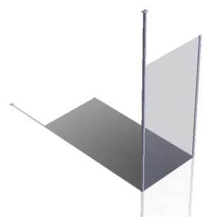Wall Wall Front Shower Screen Ceiling Support Wall Profile Set LUX FIXED SHOWER SCREEN PANEL (CEILING) Includes: Front Shower Screen Ceiling Support Wall Profile Set Chrome plated Glass thickness: