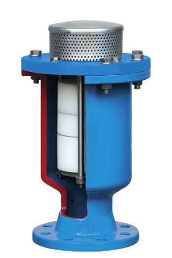AIR RELEASE VALVES dynamic PN 10, 16, 25, 40 Application: potable water Automatic 3-way air release valve with cylindrical floats DN 50 - DN 250 Ventilation outlet in nominal size (large opening