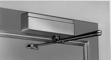 Top Jamb Application 351-B Mounting Plate Permits mounting closers for special applications when overhead auxiliary door holders are used, or in a low ceiling condition.