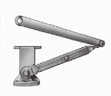 Foot bracket is attached to frame or transom face For use where stop or soffit is too narrow for the standard P9 Permits 120 opening with standard mounting Permits 180 opening with alternate mounting